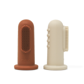Mushie - Spazzolino da denti per il dito - Versioni Mushie: Clay/Shifting Sand