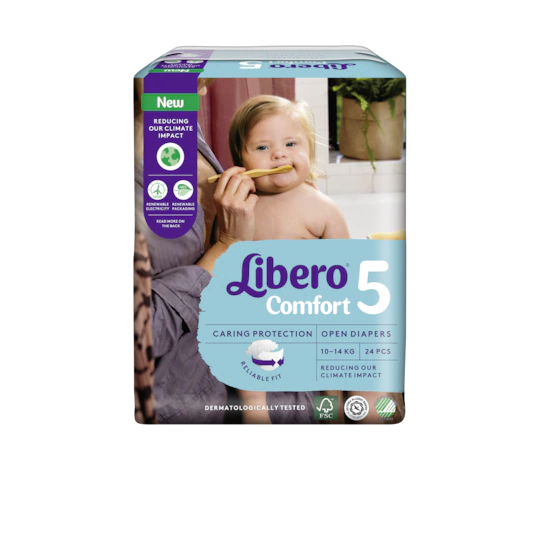 Libero - Pannolini per neonati e bambini - Taglia Pannolini: Comfort 5 (10-14kg) 24pz