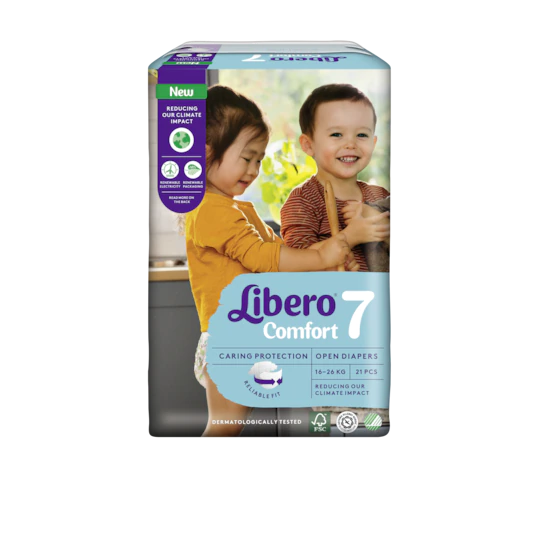 Libero - Pannolini per neonati e bambini - Taglia Pannolini: Comfort 7 (16-26kg) 21pz