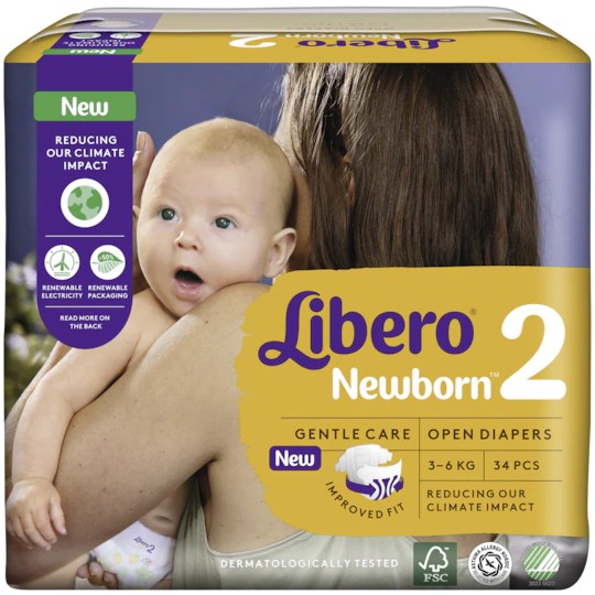 Libero - Pannolini per neonati e bambini - Taglia Pannolini: Newborn (3-6kg) 34 pz