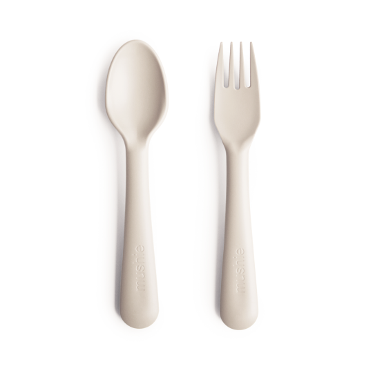 Mushie - Set Posate per bambini - Versioni Mushie: Ivory