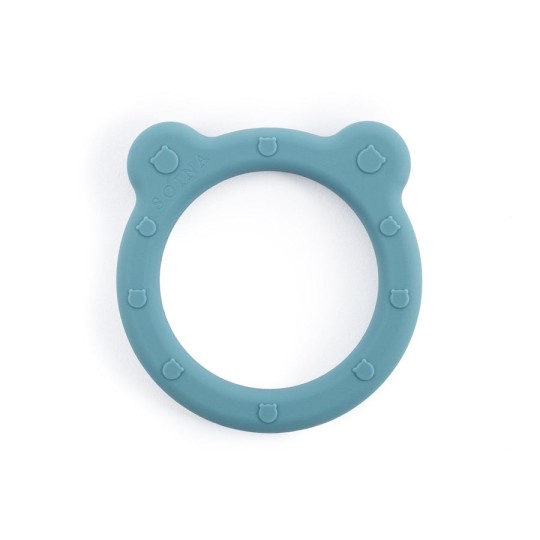 Soina - Anello da dentizione - 100% Silicone - Colori Soina: Blu Azzurro