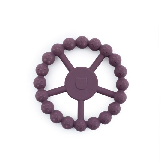 Soina - Anello da dentizione - 100% Silicone - Colori Soina: Melanzana