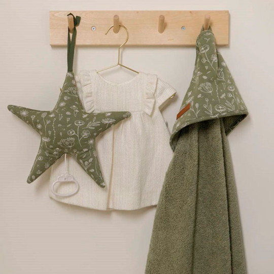 LITTLE DUTCH - Accappatoio triangolo 75x75 - Colori Little Dutch: Wild Flower Olive