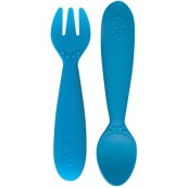 Ezpz - Mini Posate Spoon and Fork - 100% Silicone - Colori Ezpz: Azzurro