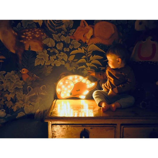 Little Lights - Lampada LED Volpe Marrone chiaro con regolatore di luminosità - Fatta a mano