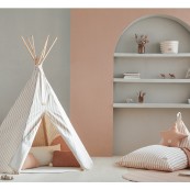 Nobodinoz - Tenda Tipo Arizona - Cotone Bio - Colori Nobodinoz: Taupe Stripes/Natural