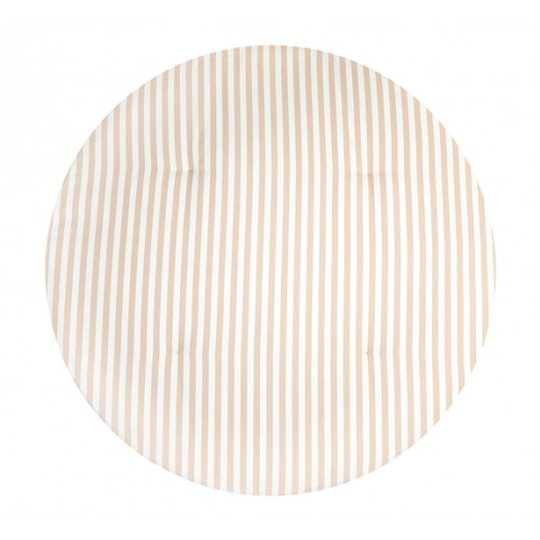 Nobodinoz - Tappeto da gioco morbido Fluffy - 110x6 cm - Cotone organico - Colori Nobodinoz: Taupe Stripes/Natural