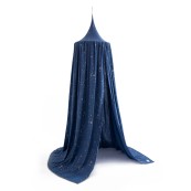Nobodinoz - Baldacchino per letto 250x50 - Cotone Bio - Colori Nobodinoz: Night Blue