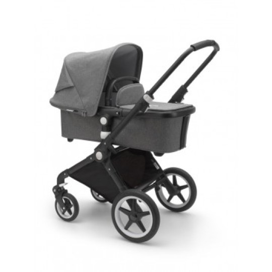 Bugaboo - Lynx completo - Passeggino + Navicella - Colori Bugaboo: Nero/Grigio Melange-Grigio Melange