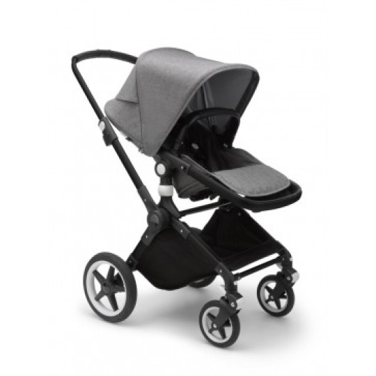 Bugaboo - Lynx completo - Passeggino + Navicella - Colori Bugaboo: Nero/Grigio Melange-Grigio Melange