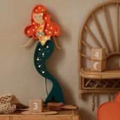 Little Lights - Lampada LED Sirena Ariel con regolatore di luminosità - Fatta a mano