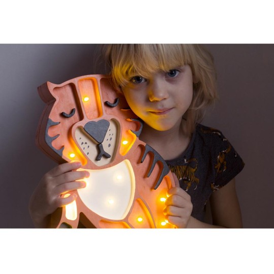 Little Lights - Lampada LED Tigre arancione con regolatore di luminosità - Fatta a mano