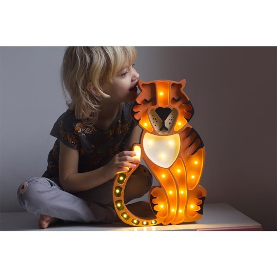Little Lights - Lampada LED Tigre arancione con regolatore di luminosità - Fatta a mano