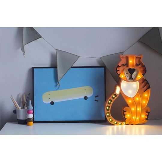 Little Lights - Lampada LED Tigre arancione con regolatore di luminosità - Fatta a mano