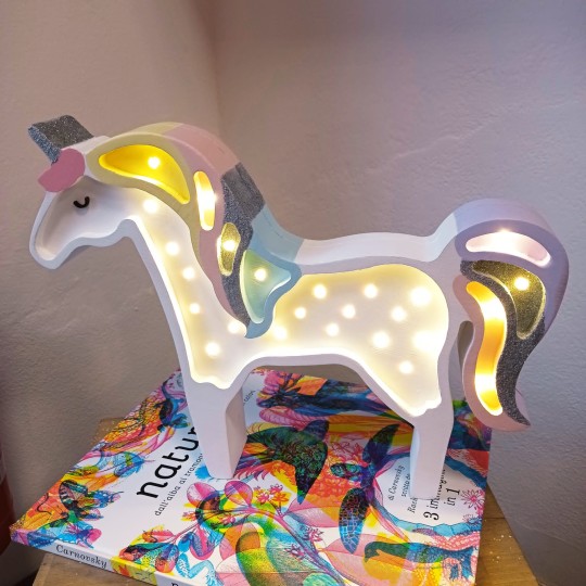Little Lights - Lampada LED Unicorno Rosa con regolatore di luminosità - Fatta a mano