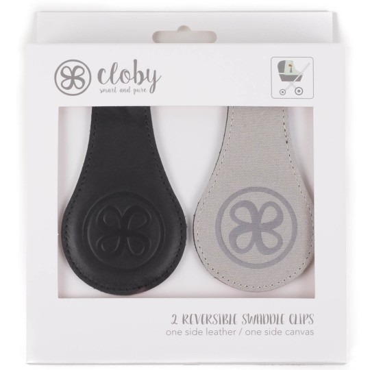 Cloby - Clip magnetiche in pelle reversibili - Ideali per le mussole! - Colore: Nero