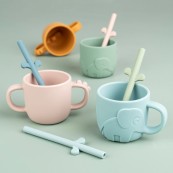 Done by Deer - Set 5 cannucce Peekaboo - 100% Silicone alimentare