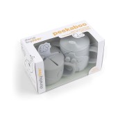 Done By Deer - Set Tazza Snack e Tazza Beccuccio Peekaboo- 100% Silicone Alimentare - Colore: Grigio