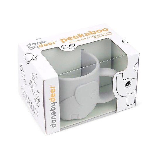 Done By Deer - Tazza Peekaboo 165ml- 100% Silicone - Colore: Grigio