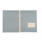 Nobodinoz - Materasso fasciatoio da viaggio Mozart - Cotone bio - Colori Nobodinoz: Stone Blue