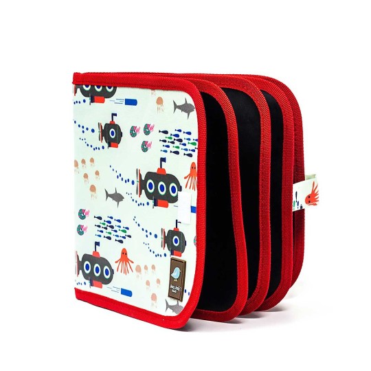Jaq Jaq Bird - Doodle It Album Riutilizzabile più 4 Gessetti Zero Polvere Butterstix - Disegno: Sottomarino