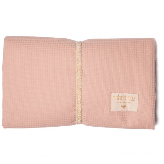 Nobodinoz - Materasso fasciatoio da viaggio Mozart - Cotone bio - Colori Nobodinoz: Misty Pink