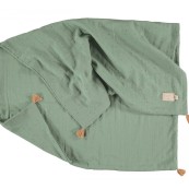 Nobodinoz - Copertina Estiva 100x70cm - Mussola di cotone Bio - Colori Nobodinoz: Eden Green