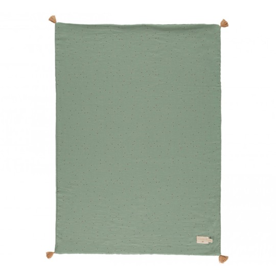 Nobodinoz - Copertina Estiva 100x70cm - Mussola di cotone Bio - Colori Nobodinoz: Eden Green