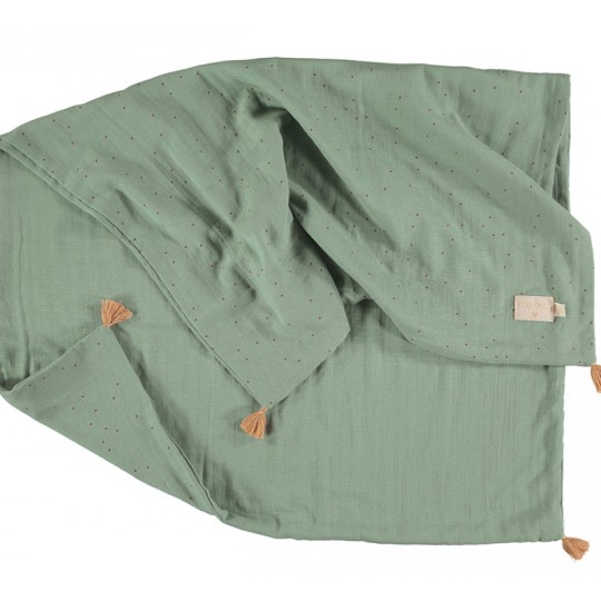 Nobodinoz - Copertina Estiva 100x70cm - Mussola di cotone Bio - Colori Nobodinoz: Eden Green