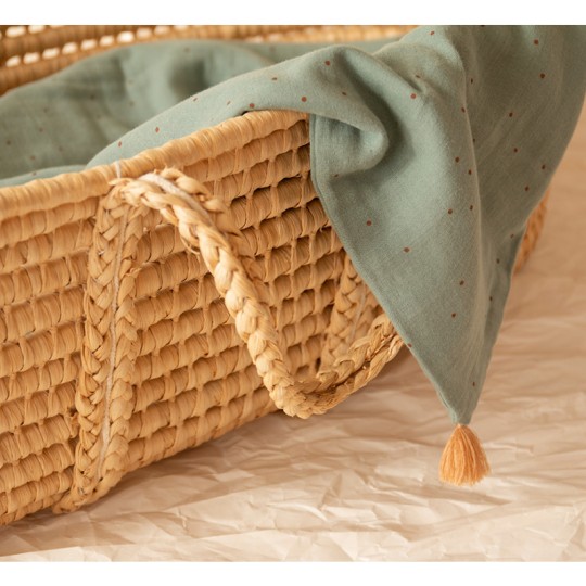 Nobodinoz - Copertina Estiva 100x70cm - Mussola di cotone Bio - Colori Nobodinoz: Eden Green