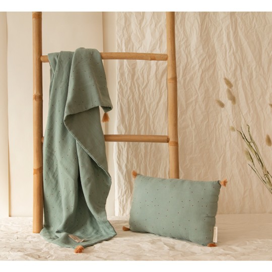 Nobodinoz - Copertina Estiva 100x70cm - Mussola di cotone Bio - Colori Nobodinoz: Eden Green