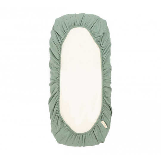 Nobodinoz - Lenzuolino in cotone Bio Melody 40x80 - Colori Nobodinoz: Eden Green