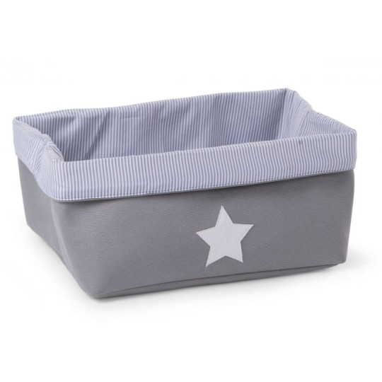 Childhome - Contenitore portaoggetti - 40x30x20 cm - Varianti Childhome: Grigio con Stella