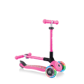Globber - Monopattino Junior Foldable con luci 3 Ruote - Dai 2 anni - Colori Globber: Pink Flower