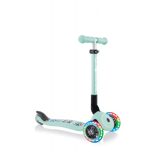 Globber - Monopattino Junior Foldable con luci 3 Ruote - Dai 2 anni - Colori Globber: Mint