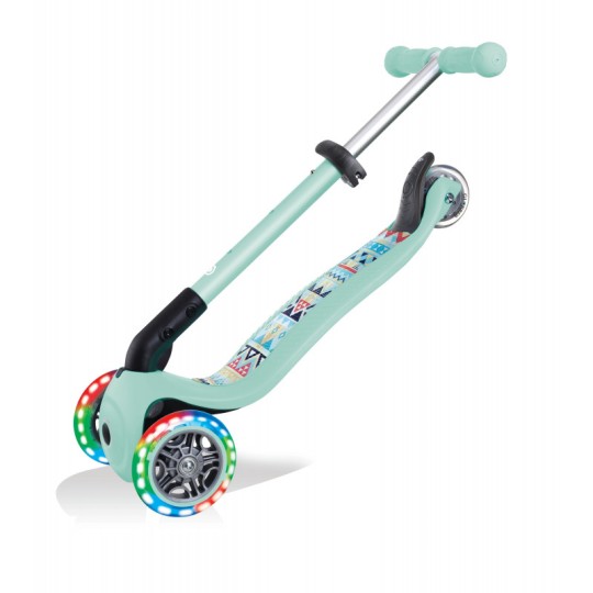 Globber - Monopattino Junior Foldable con luci 3 Ruote - Dai 2 anni - Colori Globber: Mint
