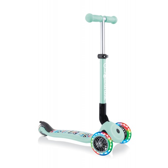 Globber - Monopattino Junior Foldable con luci 3 Ruote - Dai 2 anni - Colori Globber: Mint