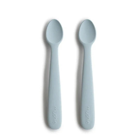 Mushie - Set Cucchiai per bambini - 100% Silicone - Versioni Mushie: Powder Blue