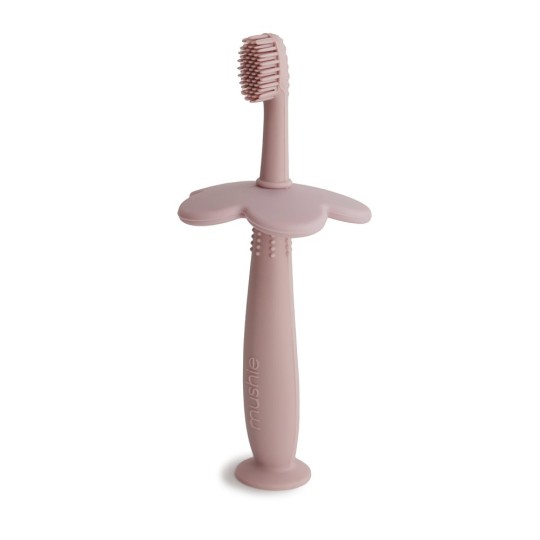 Mushie - Spazzolino da denti per allenamento - 100% Silicone - Versioni Mushie: Blush