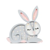 Little Lights - Lampada LED Coniglio grigio chiaro con regolatore di luminosità - Fatta a mano - Colore: Grigio