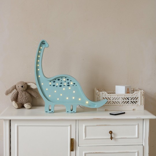 Little Lights - Lampada LED Dinosauro Dino Diplodocus Blu con regolatore di luminosità - Fatta a mano