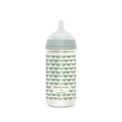 Suavinex - Biberon Bonhomia Vetro 240 ml - Tettarela silicone simmetrica - Colori Suavinex: Verde