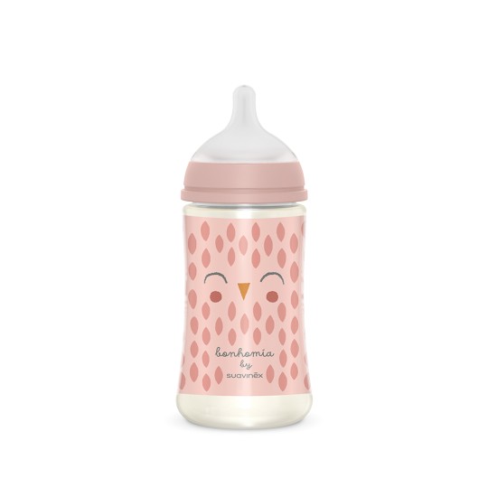 Suavinex - Biberon Bonhomia Poliammide 270ml - Tettarela silicone simmetrica - Colori Suavinex: Rosa