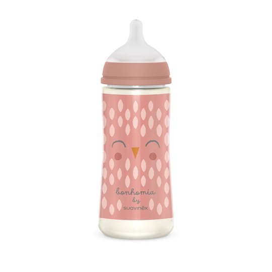 Suavinex - Biberon Bonhomia Poliammide 360ml - Tettarela silicone simmetrica - Colori Suavinex: Rosa