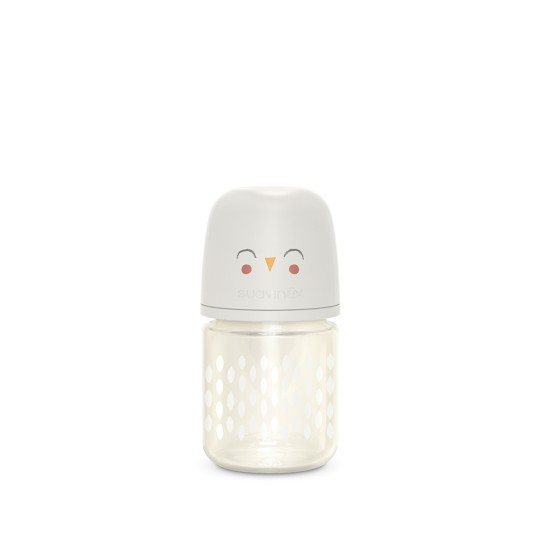 Suavinex - Biberon Bonhomia Vetro 150 ml - Tettarela silicone simmetrica - Colori Suavinex: Bianco
