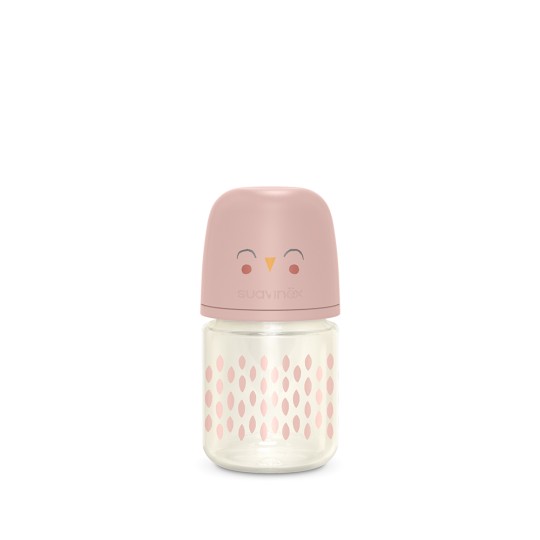 Suavinex - Biberon Bonhomia Vetro 150 ml - Tettarela silicone simmetrica - Colori Suavinex: Rosa