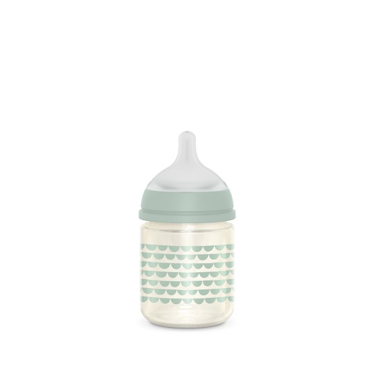 Suavinex - Biberon Bonhomia Vetro 150 ml - Tettarela silicone simmetrica - Colori Suavinex: Verde