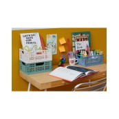 3Sprouts Cassetta Portaoggetti Ripiegabile e Impilabile - Plastica Riciclata - Medium - 27,94 x 21,59 x 12,7 cm - Colore: Blu