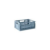 3Sprouts Cassetta Portaoggetti Ripiegabile e Impilabile - Plastica Riciclata - Medium - 27,94 x 21,59 x 12,7 cm - Colore: Blu